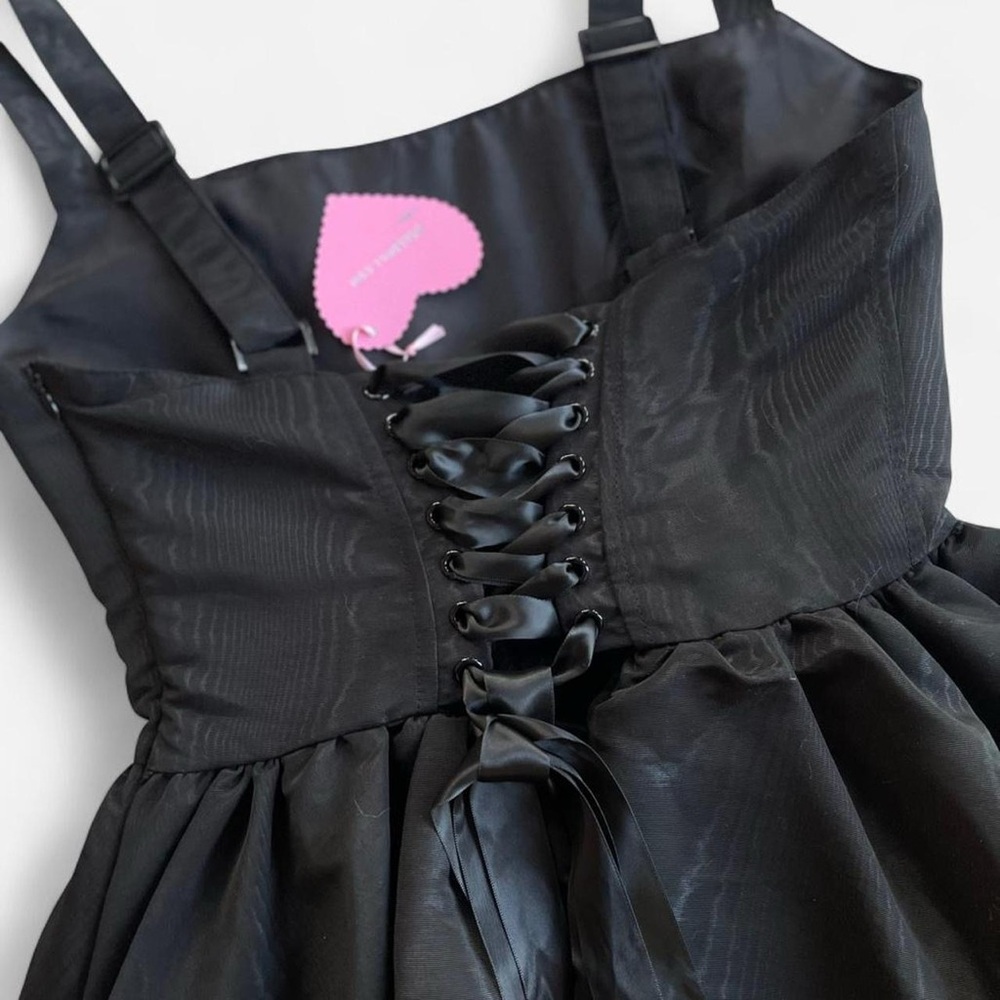 Dolls Kill Sugar Thrillz NWT Magic Moves Black Corset Mini Dress Size L - Picture 7 of 8